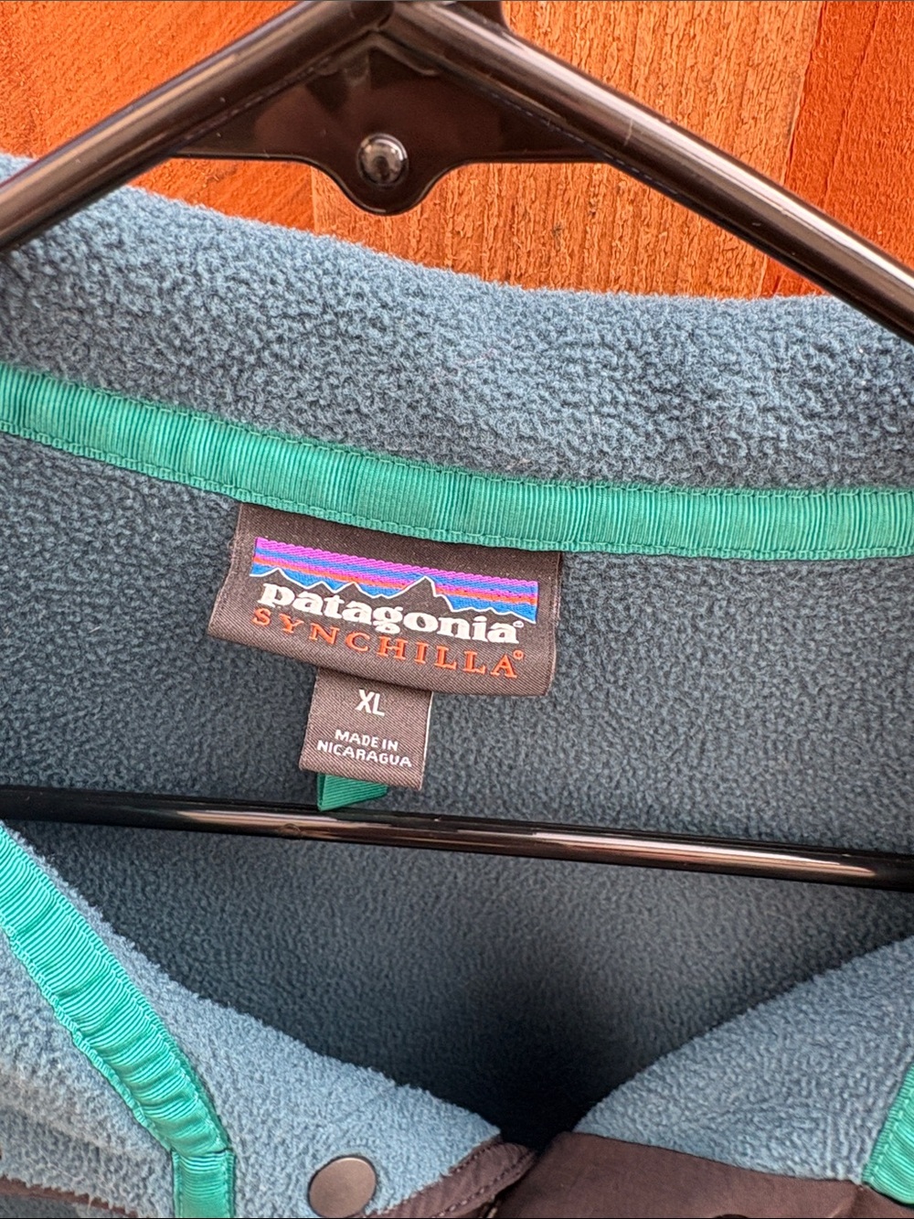 Patagonia Synchilla Snap-T Fleece Pullover Blue & Mustard Men’s - Picture 2 of 4